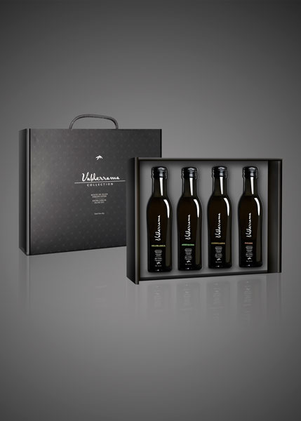 Cadeaudoos van Valderrama - 4 variëteiten 250ml flesjes - Arbequina, Hojiblanca, Picudo en Cornicabra